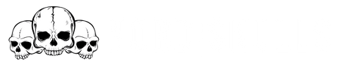NORDSKULLS Logo mit drei Totenschädeln auf transparentem Hintergrund – Viking-Shop Branding