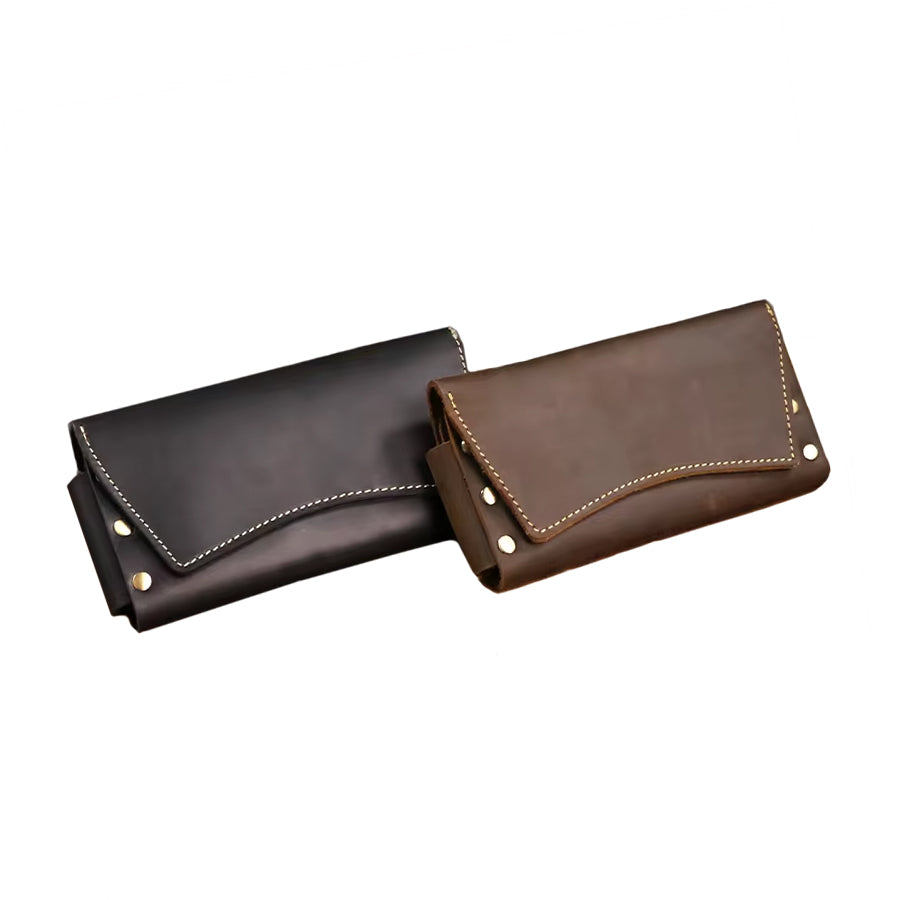Echt-Leder Gürtel-Tasche | VIKING – schwarze und braune Version nebeneinander