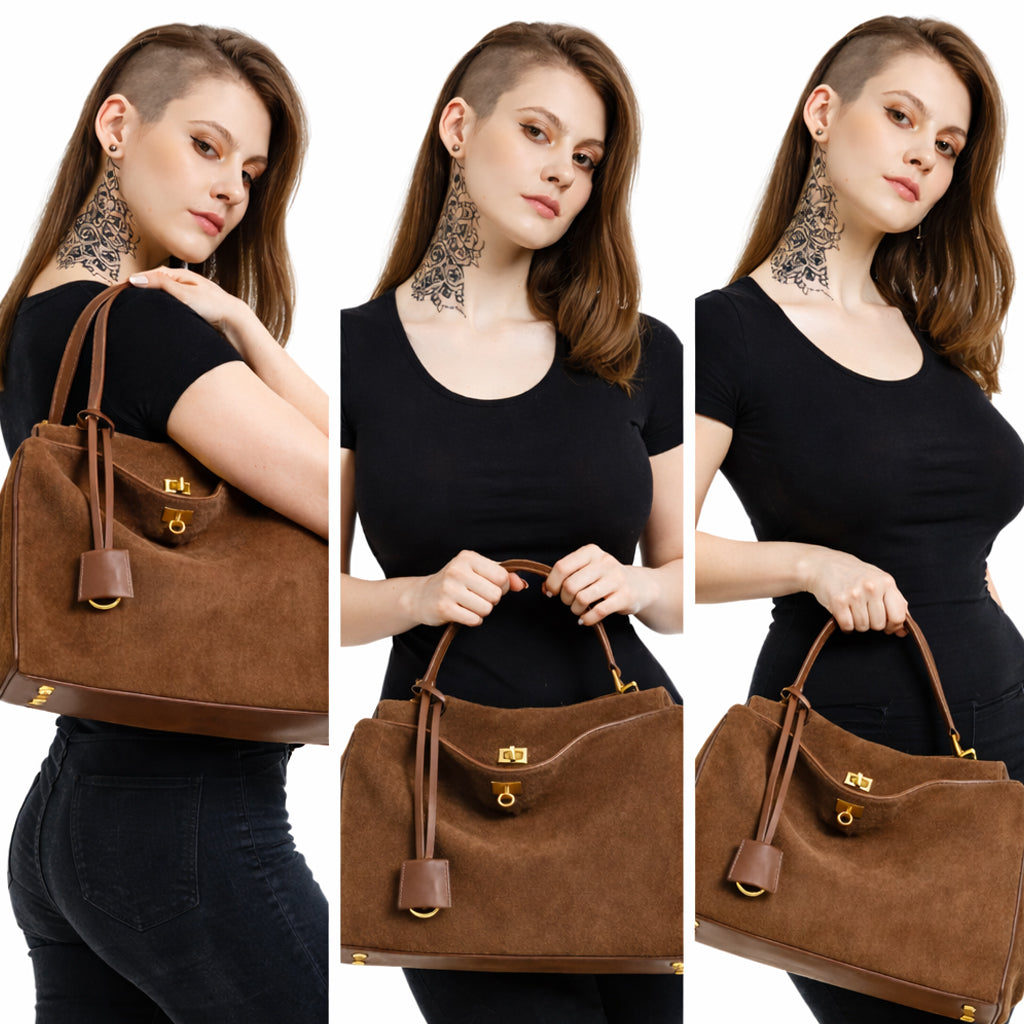 Damen Unterarmtasche Aus Weichem Wildleder-Imitat – Schlichte Hobo-Tasche Mit Schultergurt Für Alltag & Party