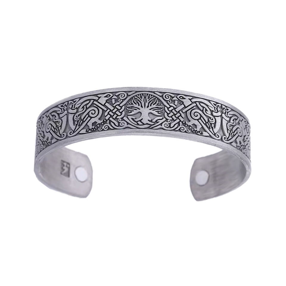 Wikinger Armreif Yggdrasil kaufen – detailreicher nordischer Armreif mit Weltenbaum Symbol