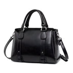 Echtleder Handtasche Damen Business in Schwarz aus echtem Rindsleder