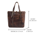 Echtleder Tasche Damen aus braunem Rindsleder – Masse und Abmessungen der grossen Ledertasche