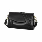 Echtleder Umhängetasche Damen in Schwarz aus echtem Leder auf weissem Hintergrund