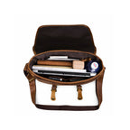 Echtleder Umhängetasche Herren geöffnet, Innenraum mit mehreren Fächern