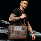 Herren Echtleder Umhängetasche seitlich getragen Business Tasche aus Leder