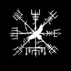 Vegvisir Wikinger Runen Kompass mit Rabe Autoaufkleber weiss – nordisches Schutzsymbol der Wikinger