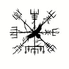 Vegvisir Wikinger Runen Kompass mit Rabe – nordischer Autoaufkleber mit Vegvisir Symbol aus der Wikinger Mythologie