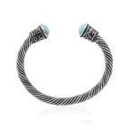 Wikinger Armring Damen FREYA in Silber mit Stein – nordischer Armschmuck für Frauen