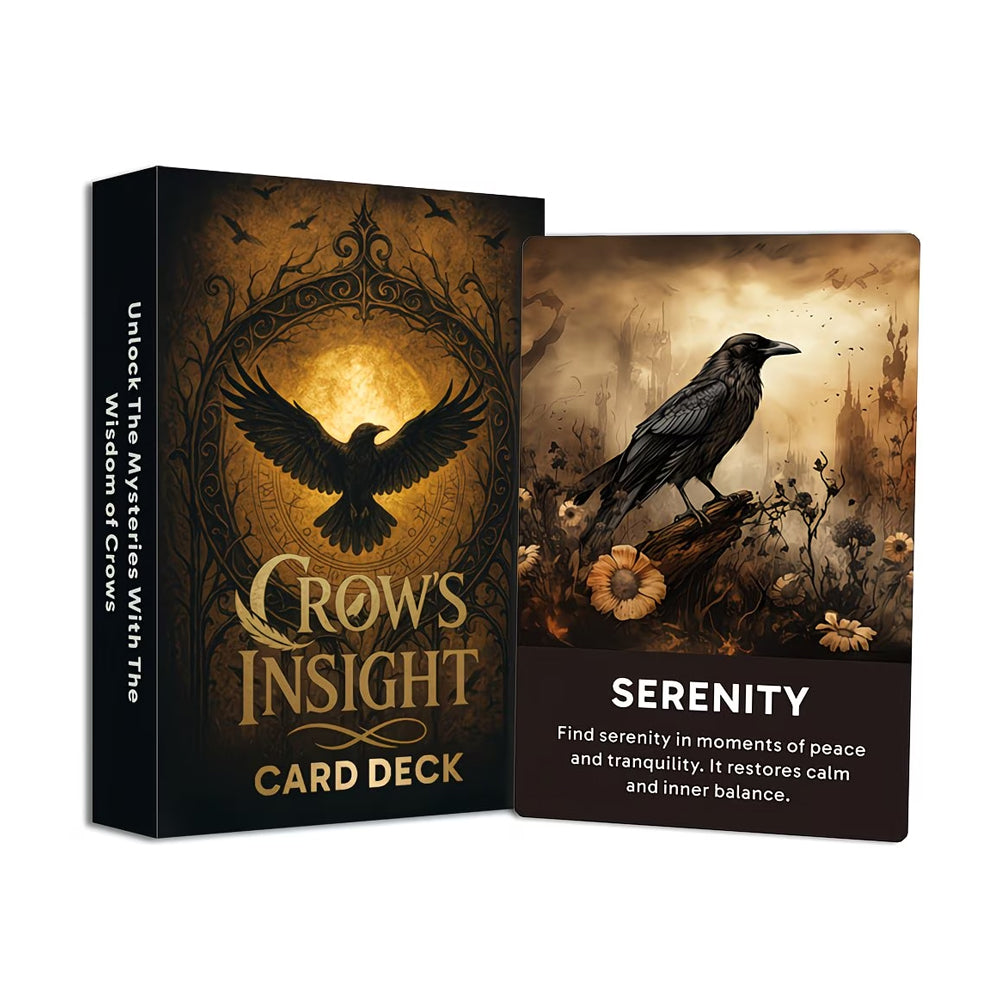Wikinger Tarot Karten Set kaufen – Crow's Insight Orakel Deck Box mit Courage Karte – Wahrsagekarten nordische Mythologie Raben Design Mut esoterische Geschenkidee Odin Huginn Muninn.